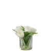 Tulpenstrauß in Glasvase Tulpe  - Transparent/Weiß, Basics, Glas/Kunststoff (17/16/19cm)