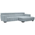ECKSOFA  in Webstoff Türkis  279/182 cm  - Türkis/Schwarz, KONVENTIONELL, Textil/Metall (279/182cm) - Hom`in