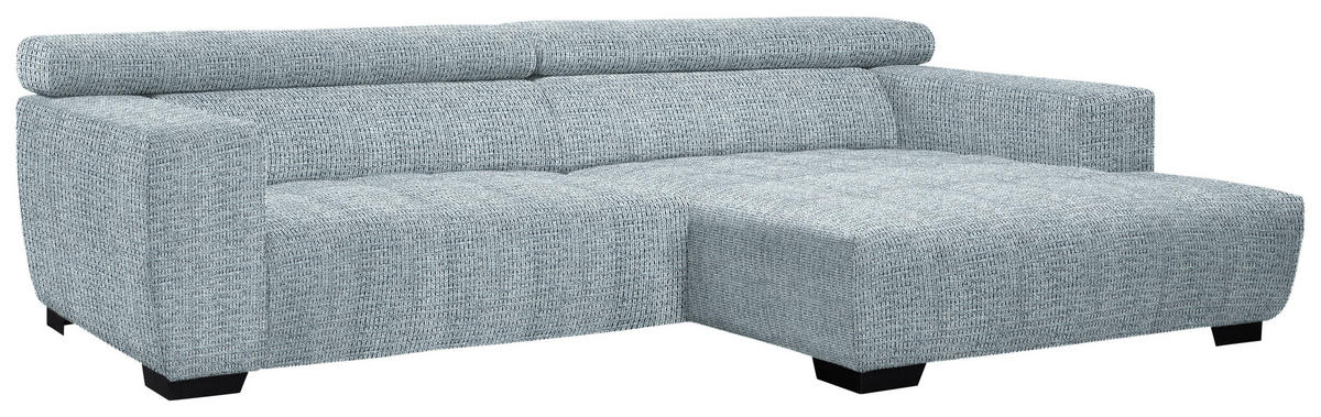 ECKSOFA in Webstoff Türkis  279/182 cm  - Türkis/Schwarz, KONVENTIONELL, Textil/Metall (279/182cm) - Hom`in
