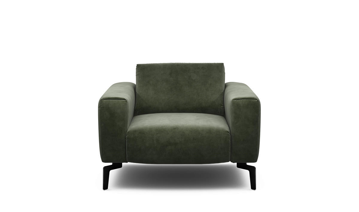 SESSEL in Samt Waldgrün  - Waldgrün/Schwarz, Design, Textil/Metall (110/85/86-94cm) - SENSOO