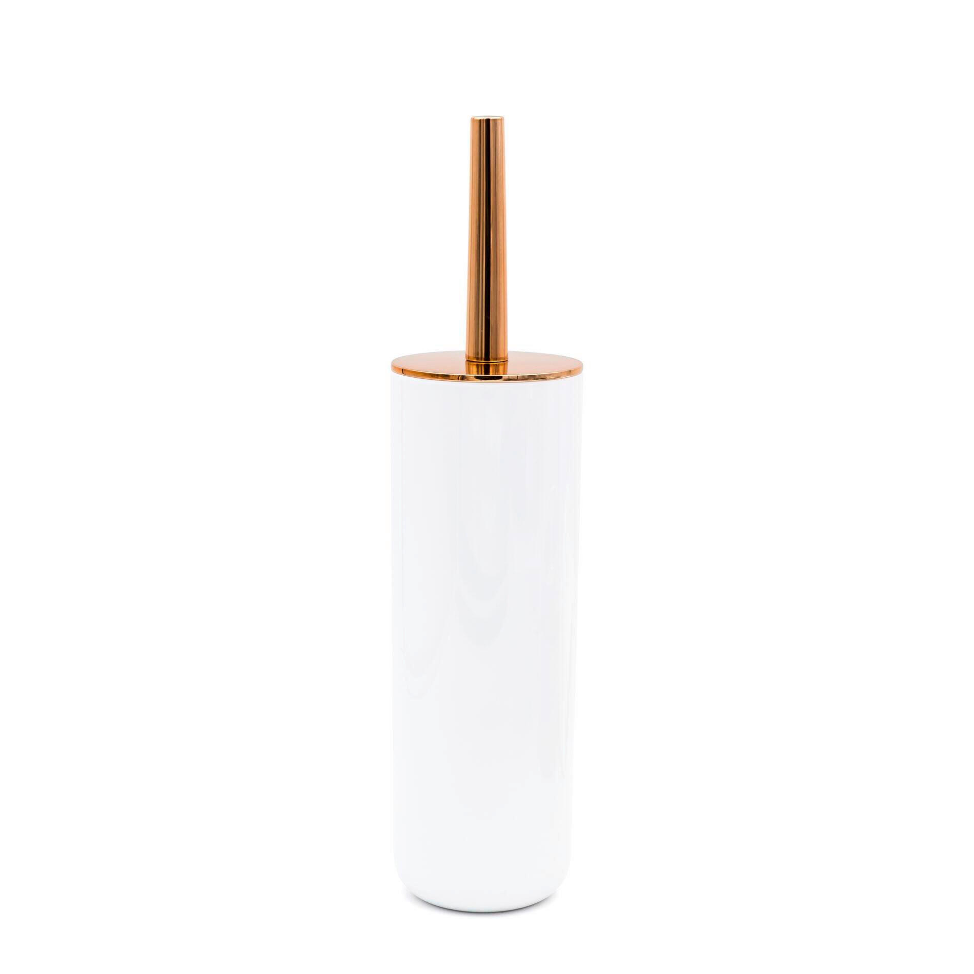 WC-BÜRSTENGARNITUR in Kunststoff  Kunststoff   - Weiß/Kupferfarben, Basics, Kunststoff (9/37,3/9cm) - Sadena