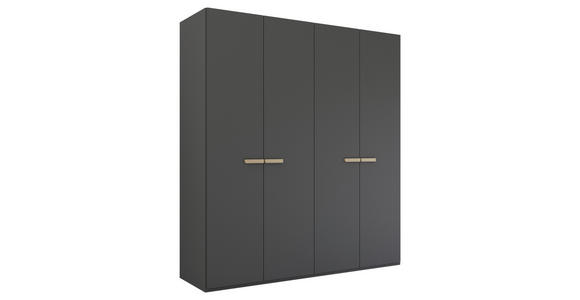 DREHTÜRENSCHRANK 201/223/60 cm 4-türig Graphitfarben - Graphitfarben, Trend, Holz/Holzwerkstoff (201/223/60cm) - Novel