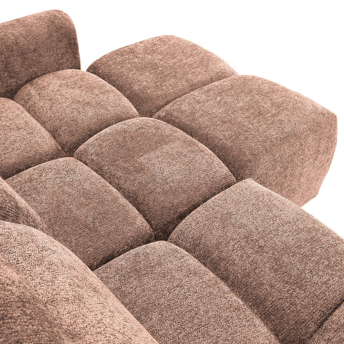 ECKSOFA Altrosa Chenille Bettkasten, Rücken echt, Kopfteilverstellung, Sitztiefenverstellung  - Schwarz/Altrosa, MODERN, Kunststoff/Textil (268/165cm) - Carryhome