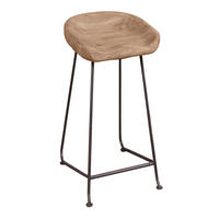 BARHOCKER in Naturfarben, Schwarz  - Schwarz/Naturfarben, MODERN, Holz/Metall (42/76/38cm) - MID.YOU