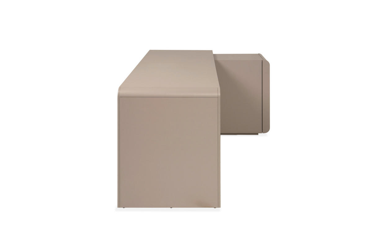 ECKSCHREIBTISCH  Greige Kabeldurchlass, seitenverkehrt montierbar  - Greige, KONVENTIONELL, Holzwerkstoff (165/75/117,5cm) - Livetastic