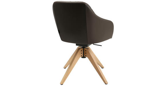 ARMLEHNSTUHL in Echtleder pigmentiert - Eichefarben/Braun, Design, Leder/Holz (58/82,5-85,2/60cm) - Johann Jakob