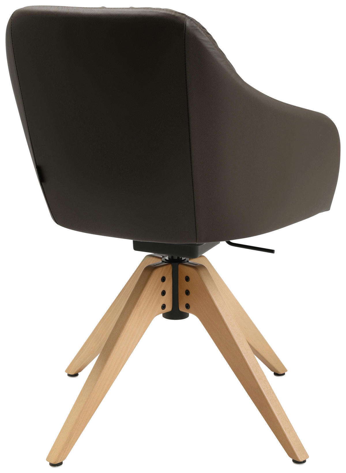 ARMLEHNSTUHL  in Echtleder pigmentiert  - Eichefarben/Braun, Design, Leder/Holz (58/82,5-85,2/60cm) - Johann Jakob