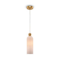 PENDELLEUCHTE 10/34,7 cm    - Weiss/Goldfarben, Trend, Glas/Metall (10/34,7cm) - MAYTONI
