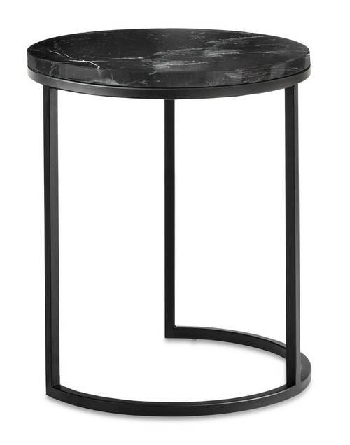 BEISTELLTISCH in Stein 39/39/49 cm  - Schwarz, Design, Stein/Metall (39/39/49cm) - Johann Jakob