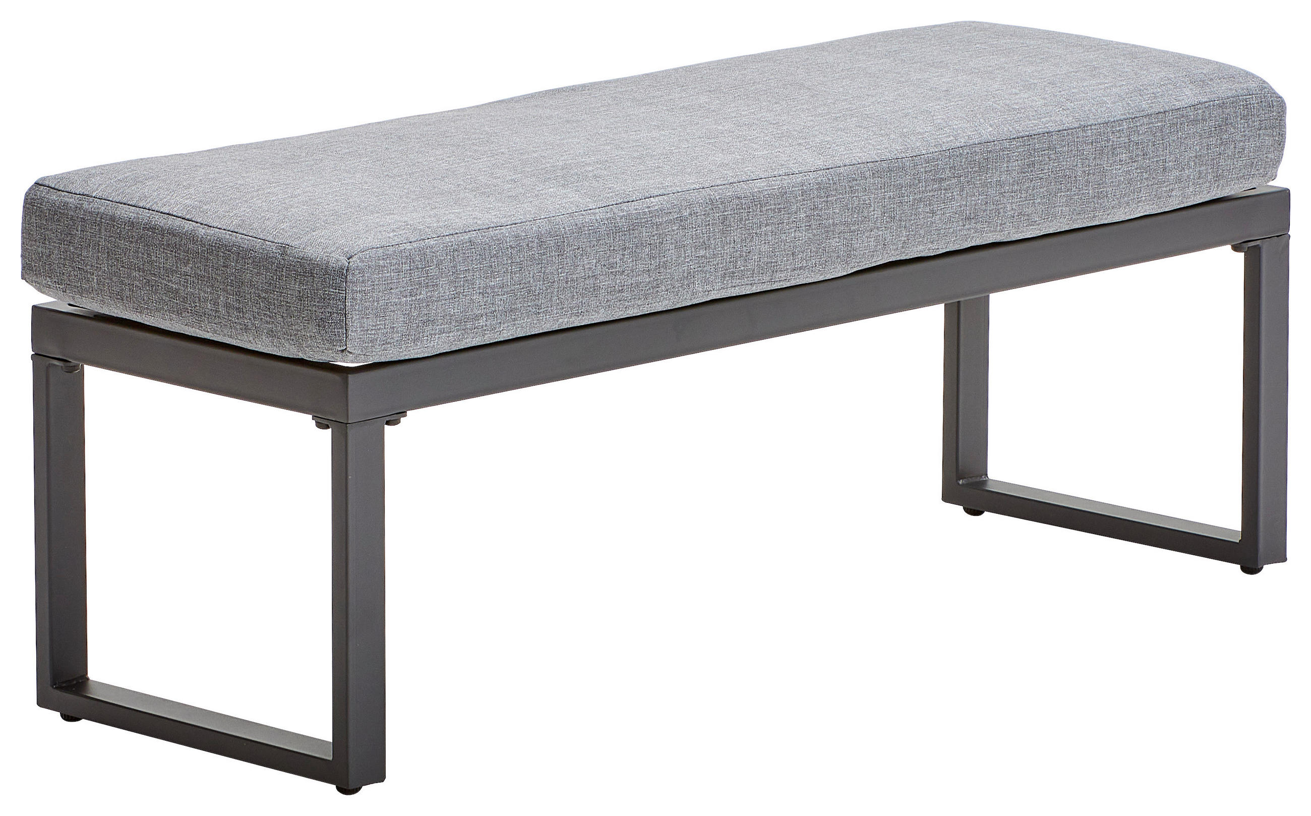 GARTENBANK 110/37/34 cm  Stahl  - Dunkelgrau/Grau, MODERN, Textil/Metall (110/37/34cm) - Ambia Garden