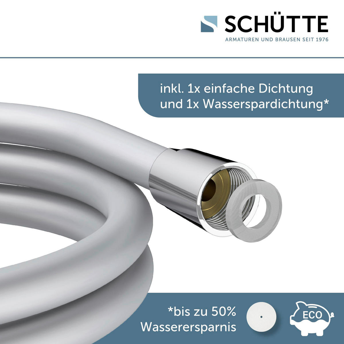 BRAUSESCHLAUCH  150 cm  - Silberfarben, Basics, Kunststoff (150cm) - Schütte