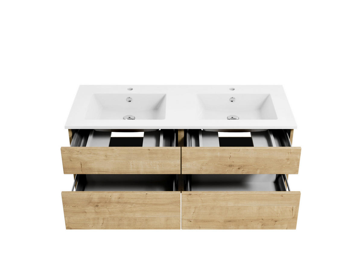 BADEZIMMER  in 150 cm  - Eichefarben/Weiß, KONVENTIONELL, Keramik/Holzwerkstoff (150cm) - Puris