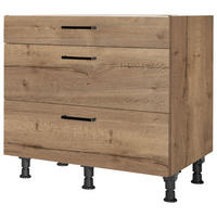 SCHUBKASTENUNTERSCHRANK 90/87/56 cm  in Eiche dunkel  - Eiche dunkel/Schwarz, MODERN, Holzwerkstoff/Metall (90/87/56cm) - Nobilia