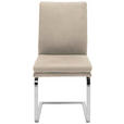 SCHWINGSTUHL in Stahl Mikrofaser - Sandfarben/Chromfarben, Design, Textil/Metall (47/100/64cm) - Novel
