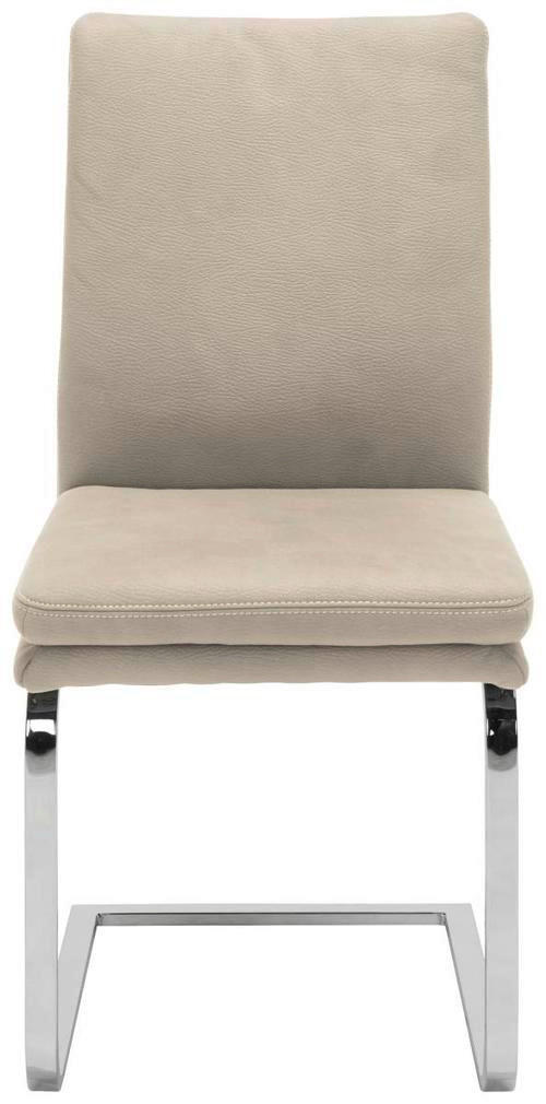 SCHWINGSTUHL  in Stahl Mikrofaser  - Sandfarben/Chromfarben, Design, Textil/Metall (47/100/64cm) - Novel