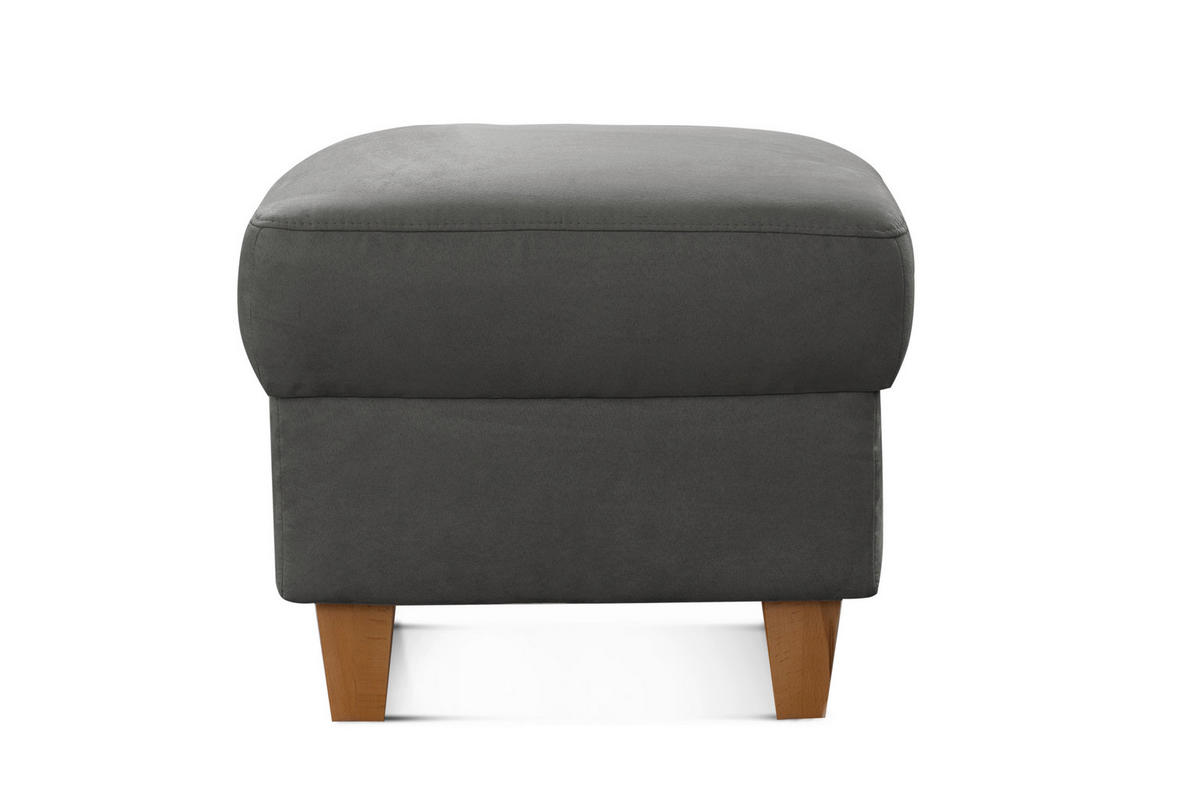 HOCKER in Textil Grau  - Eichefarben/Grau, Konventionell, Holz/Textil (58/48/58cm) - Sit & More