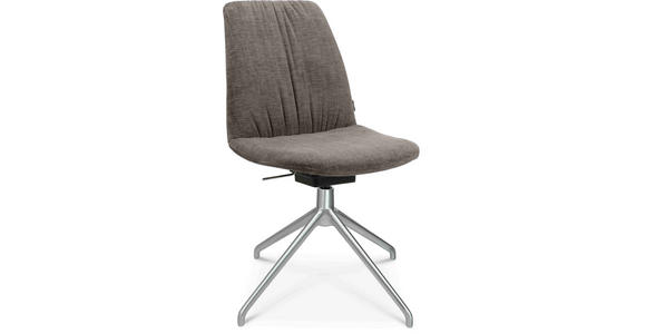 STUHL in Aluminium Velours Metall, Textil - Taupe/Alufarben, Design, Textil/Metall (46/81,5-84,5/55cm) - Johann Jakob