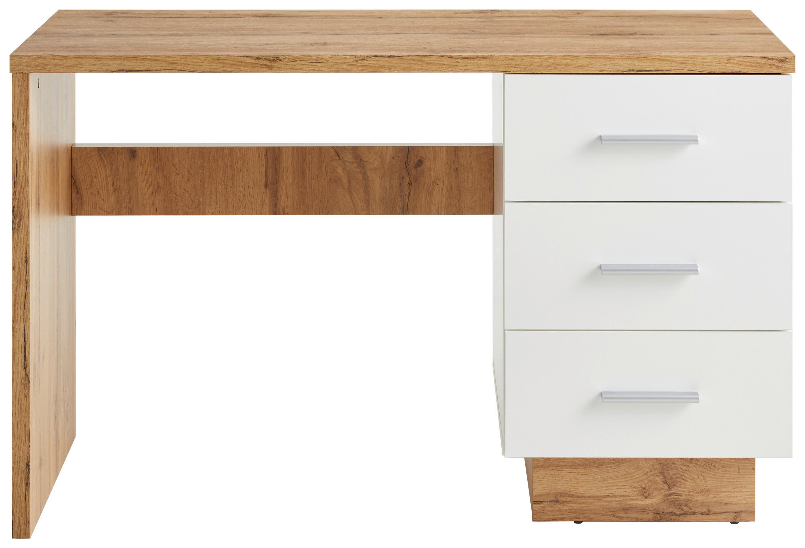 SCHREIBTISCH 120/50/75 cm  in Weiß, Eiche Wotan  - Eichefarben/Eiche Wotan, MODERN, Holzwerkstoff/Kunststoff (120/50/75cm) - Hom`in