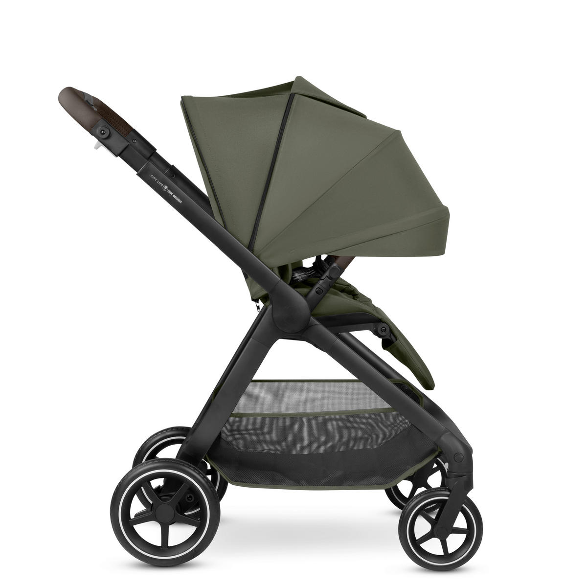 KOMBIKINDERWAGEN  City Life  Avocado  - Schwarz/Olivgrün, Basics, Textil/Metall (82,0/52,0/107,5cm) - ABC Design