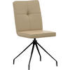 STUHL Echtleder Beige  - Beige, Design, Leder/Metall (45/96/58cm) - Moderano