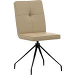 STUHL  Lederauswahl  Echtleder  - Beige, Design, Leder/Metall (45/96/58cm) - Moderano