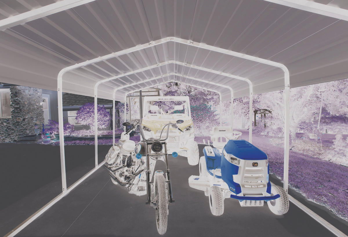 CARPORT - Schwarz/Grau, Basics, Metall (370/260/600cm)