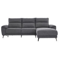 ECKSOFA  Webstoff Dunkelgrau  - Chromfarben/Dunkelgrau, Design, Textil/Metall (272/168cm) - Carryhome