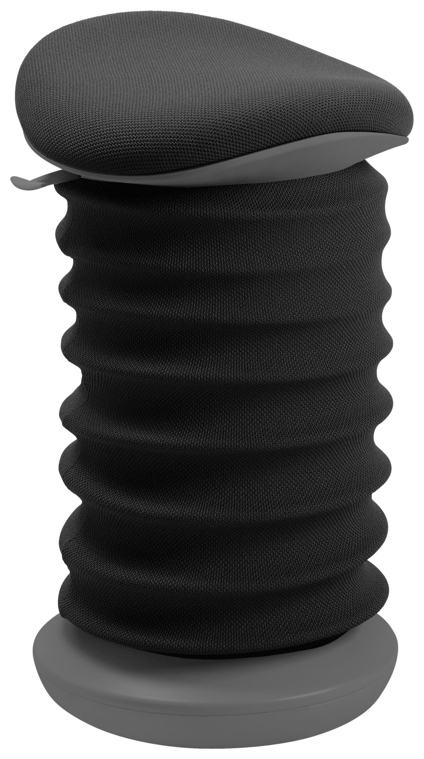 BÜROHOCKER Grau, Schwarz  - Schwarz/Grau, Design, Kunststoff/Textil (37,5/53-64/36cm) - Topstar