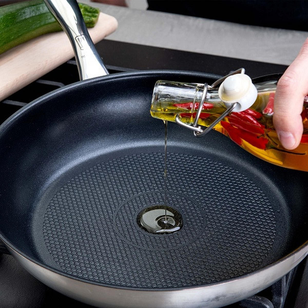 TIGAIE PENTRU PRĂJIT 24 cm  - argintiu/negru, Design, metal (24cm) - Chefkoch+Fackelmann