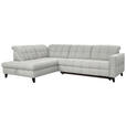 ECKSOFA in Webstoff Hellgrau  216/297 cm  - Hellgrau/Schwarz, Design, Holz/Textil (216/297cm) - Xora