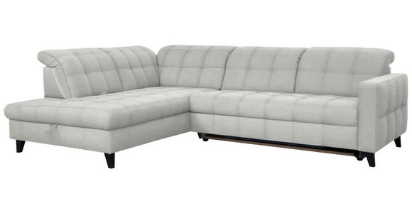 ECKSOFA in Webstoff Hellgrau 216/297 cm - Hellgrau/Schwarz, Design, Holz/Textil (216/297cm) - Xora