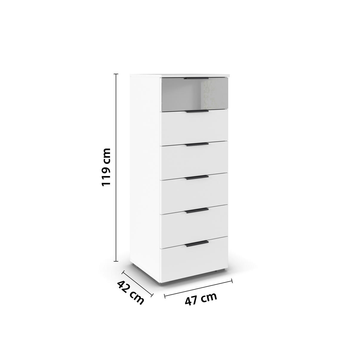 KOMMODE 47/119/42 cm  in  - Alufarben, Modern, Glas/Holzwerkstoff (47/119/42cm) - Rauch Möbel