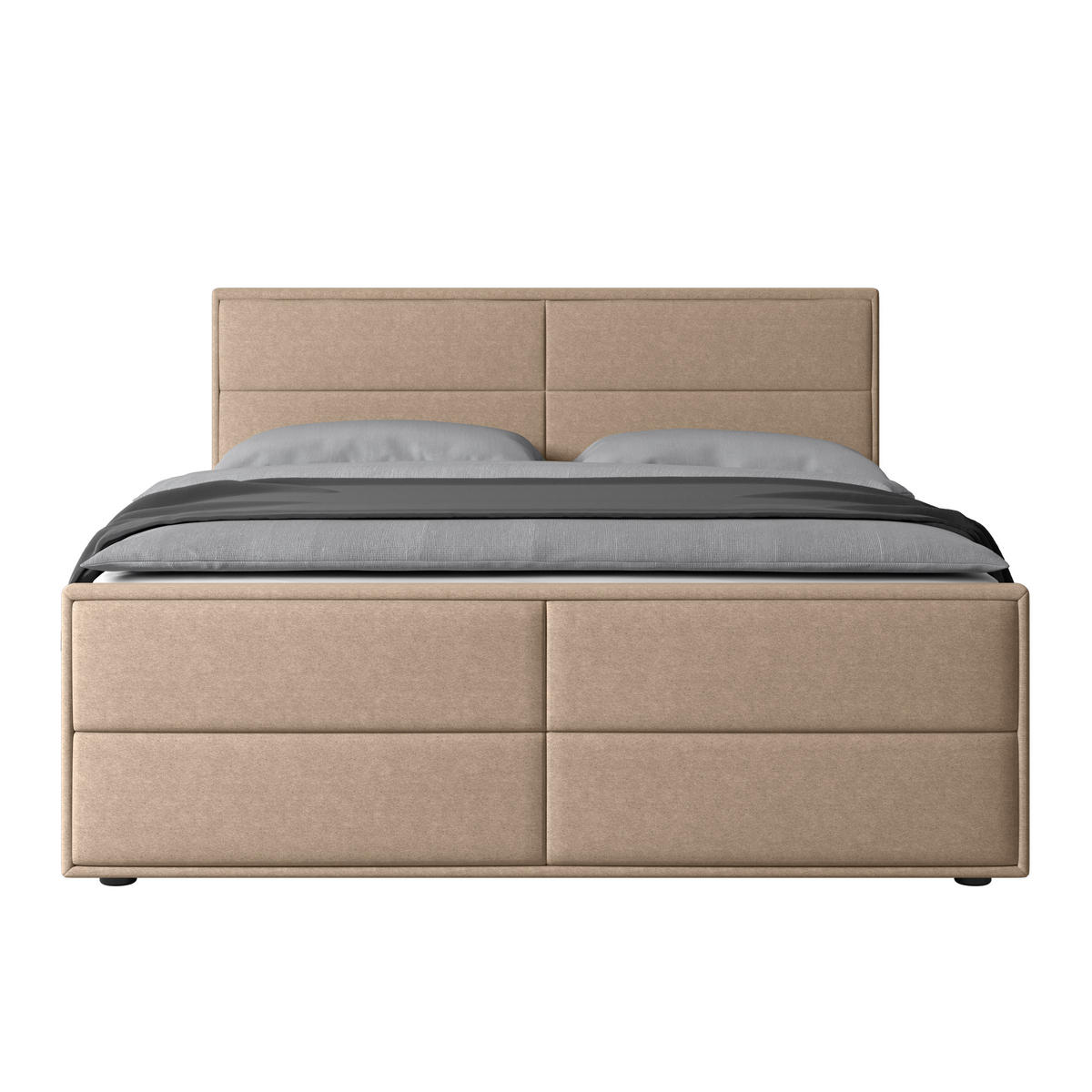 BOXSPRINGBETT 180/200 cm  in Naturfarben  - Schwarz/Naturfarben, Modern, Karton/Holz (180/200cm) - MID.YOU