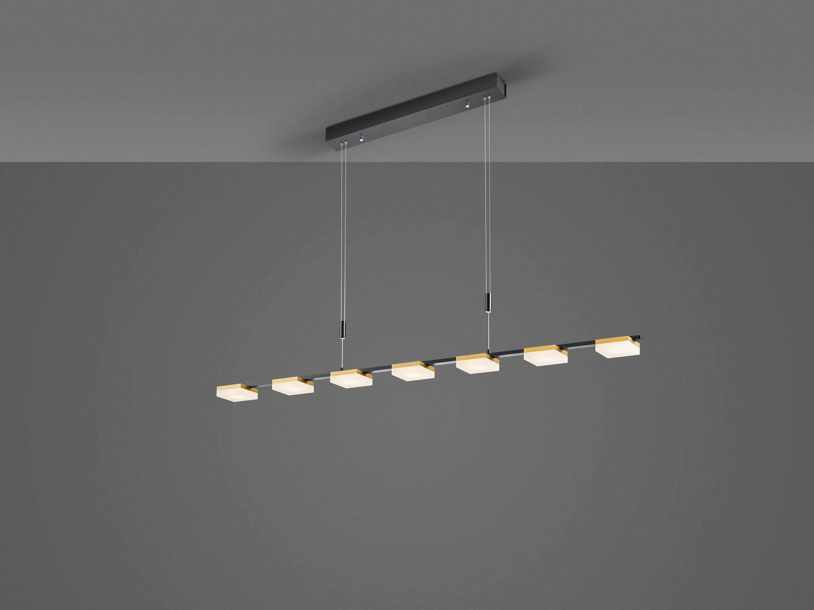 LED-HÄNGELEUCHTE  120/95-160 cm   - Goldfarben/Schwarz, Design, Metall (120/95-160cm) - BOPP
