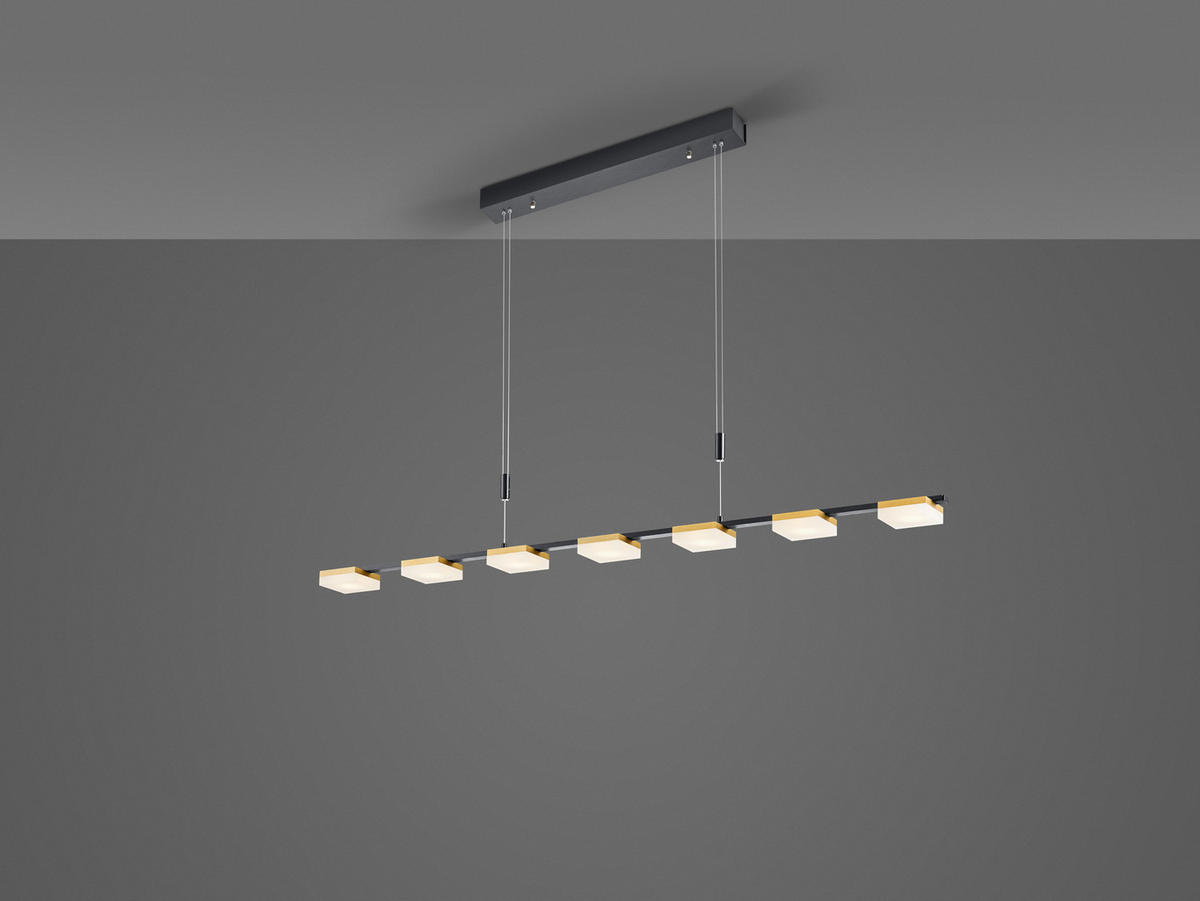 LED-HÄNGELEUCHTE  120/95-160 cm   - Goldfarben/Schwarz, Design, Metall (120/95-160cm) - BOPP