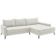 ECKSOFA  in Cord Naturfarben  280/173 cm  - Schwarz/Naturfarben, KONVENTIONELL, Textil/Metall (280/173cm) - Hom`in