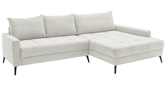 ECKSOFA  in Cord Naturfarben  280/173 cm  - Schwarz/Naturfarben, KONVENTIONELL, Textil/Metall (280/173cm) - Hom`in