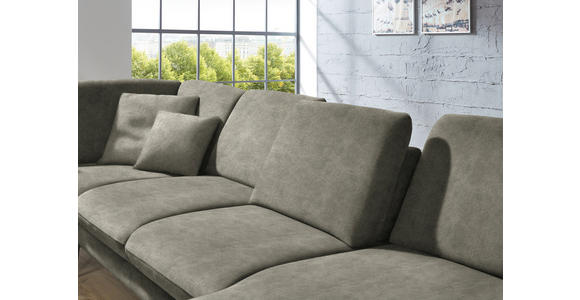 WOHNLANDSCHAFT in Velours Grau - Schwarz/Grau, Design, Textil/Metall (208/344/180cm) - Dieter Knoll
