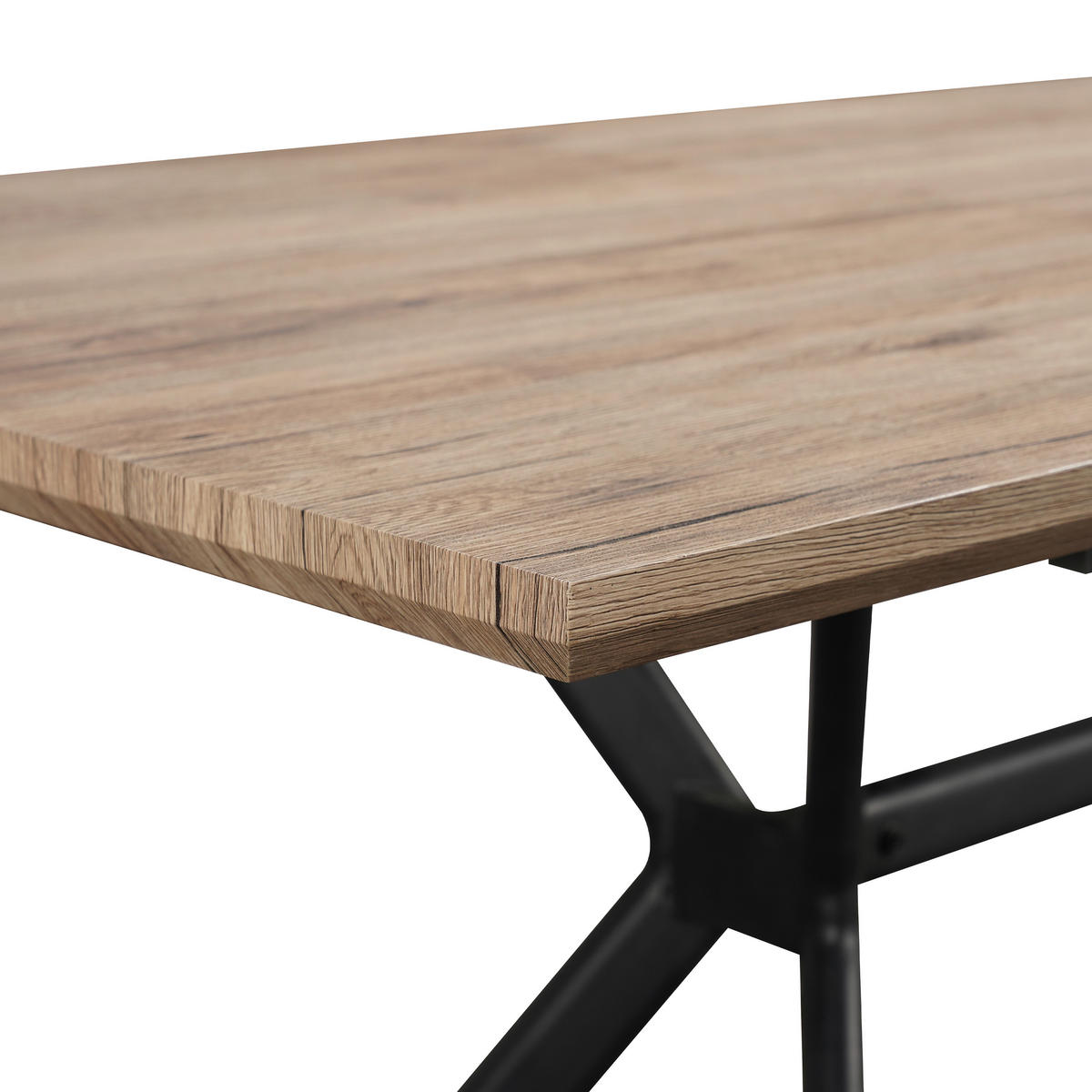 STOL ZA BLAGOVAONICU  prirodne boje, crna  metal, drvni materijal      - prirodne boje/crna, Moderno, drvni materijal/metal (140/90/76cm) - MID.YOU