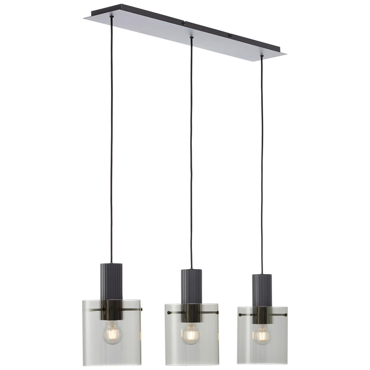 PENDELLEUCHTE 98/150/18 cm   - Anthrazit, Trend, Glas/Metall (98/150/18cm) - Brilliant