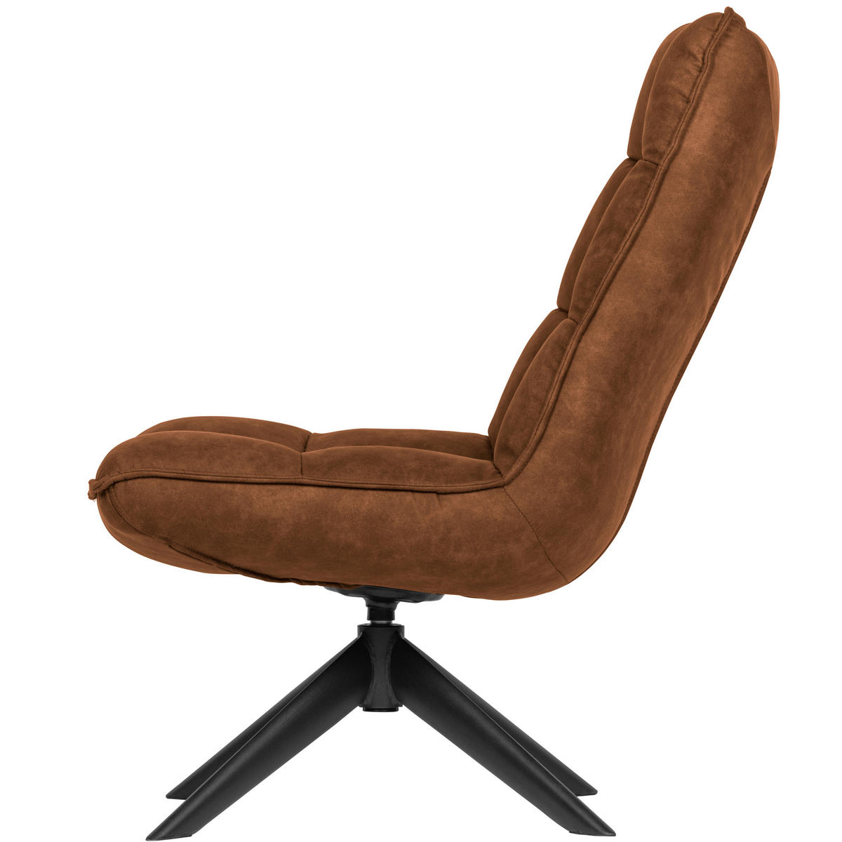 SESSEL in Lederlook Cognac  - Cognac/Schwarz, Design, Textil/Metall (70/97/85cm) - Livetastic