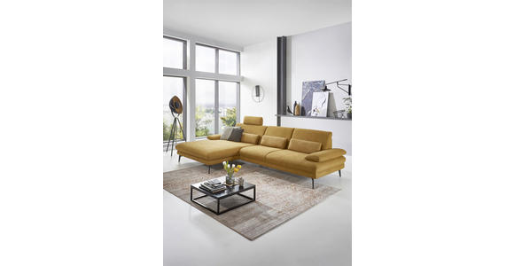 ECKSOFA Currygelb Chenille  - Currygelb/Schwarz, Design, Textil/Metall (180/310cm) - Dieter Knoll