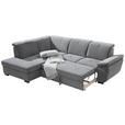 ECKSOFA  in Webstoff Grau  202/280 cm  - Schwarz/Grau, KONVENTIONELL, Holz/Textil (202/280cm) - Xora