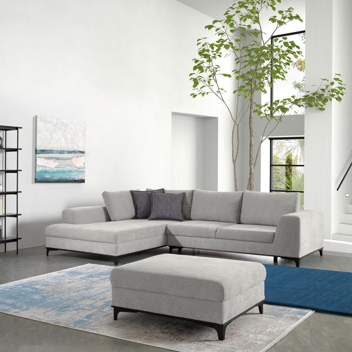 ECKSOFA inkl. Funktionen Creme Webstoff Rückenkissen, Bettkasten, Schlaffunktion, Rücken echt  - Wengefarben/Creme, Design, Holz/Textil (211/314cm) - Stylife