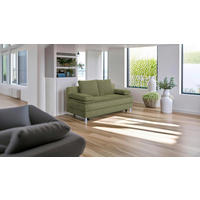 SCHLAFSOFA  in Webstoff Olivgrün  - Chromfarben/Schwarz, Design, Holzwerkstoff/Kunststoff (200/92/90cm) - P & B