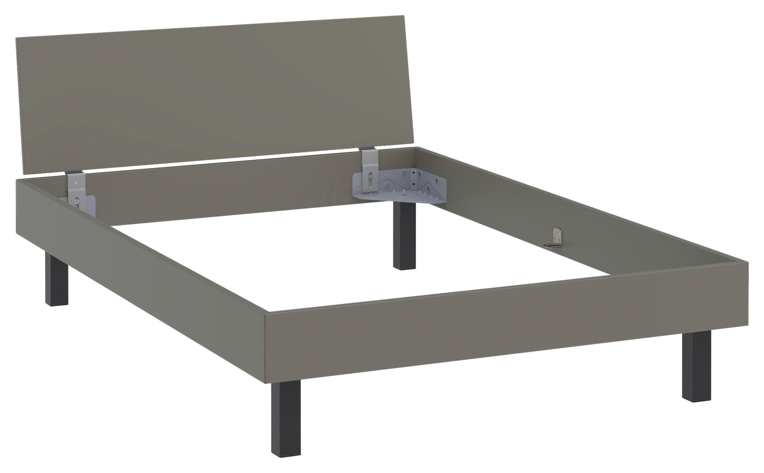 BETT 140/200 cm  in Grau, Grün  - Schwarz/Grau, Design, Holzwerkstoff/Metall (140/200cm) - Xora