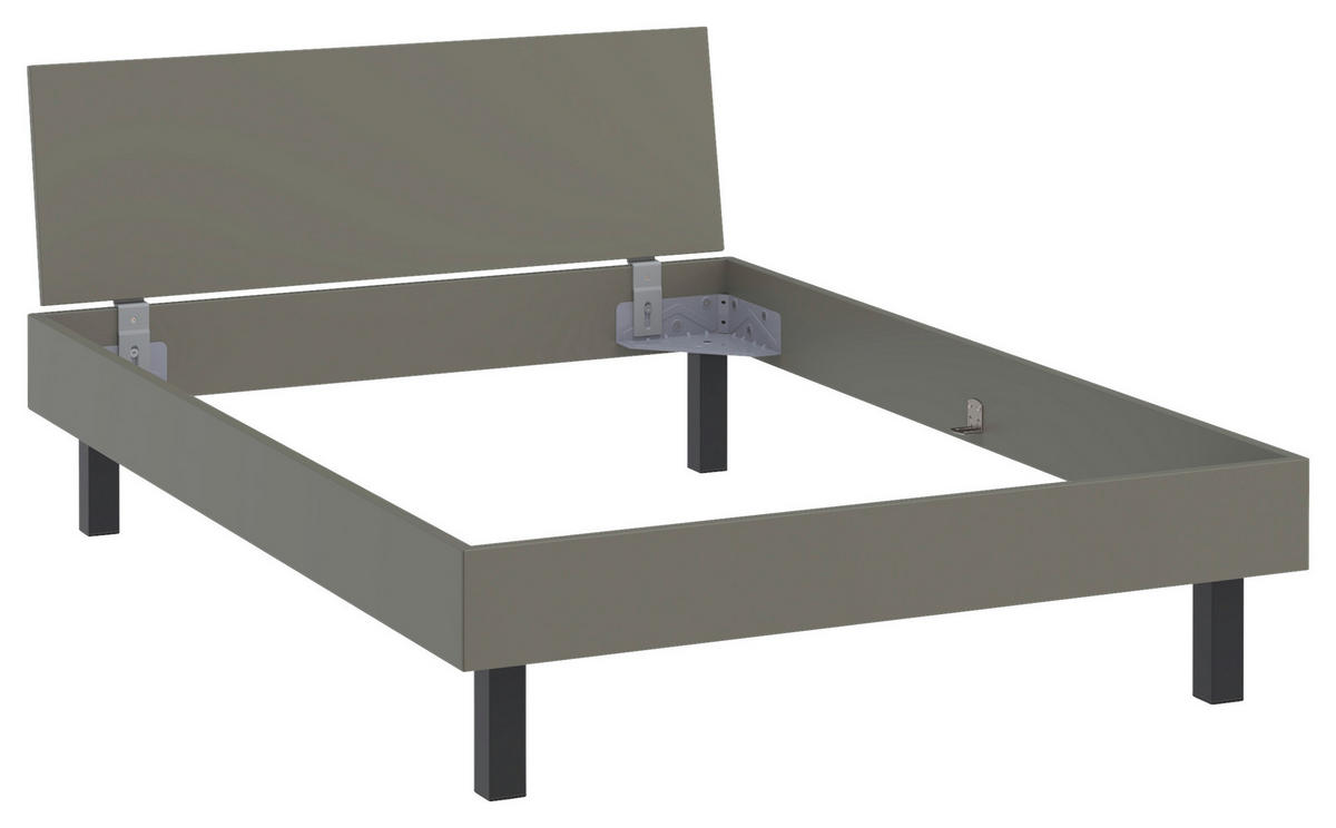 BETT 140/200 cm  in Grau, Grün  - Schwarz/Grau, Design, Holzwerkstoff/Metall (140/200cm) - Xora