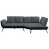 ECKSOFA  in Flachgewebe Blaugrau  320/169 cm  - Blaugrau/Schwarz, Design, Textil/Metall (320/169cm) - Moderano