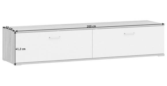LOWBOARD 200/41,2/49 cm - Eichefarben/Alufarben, Design, Holzwerkstoff/Metall (200/41,2/49cm) - Xora