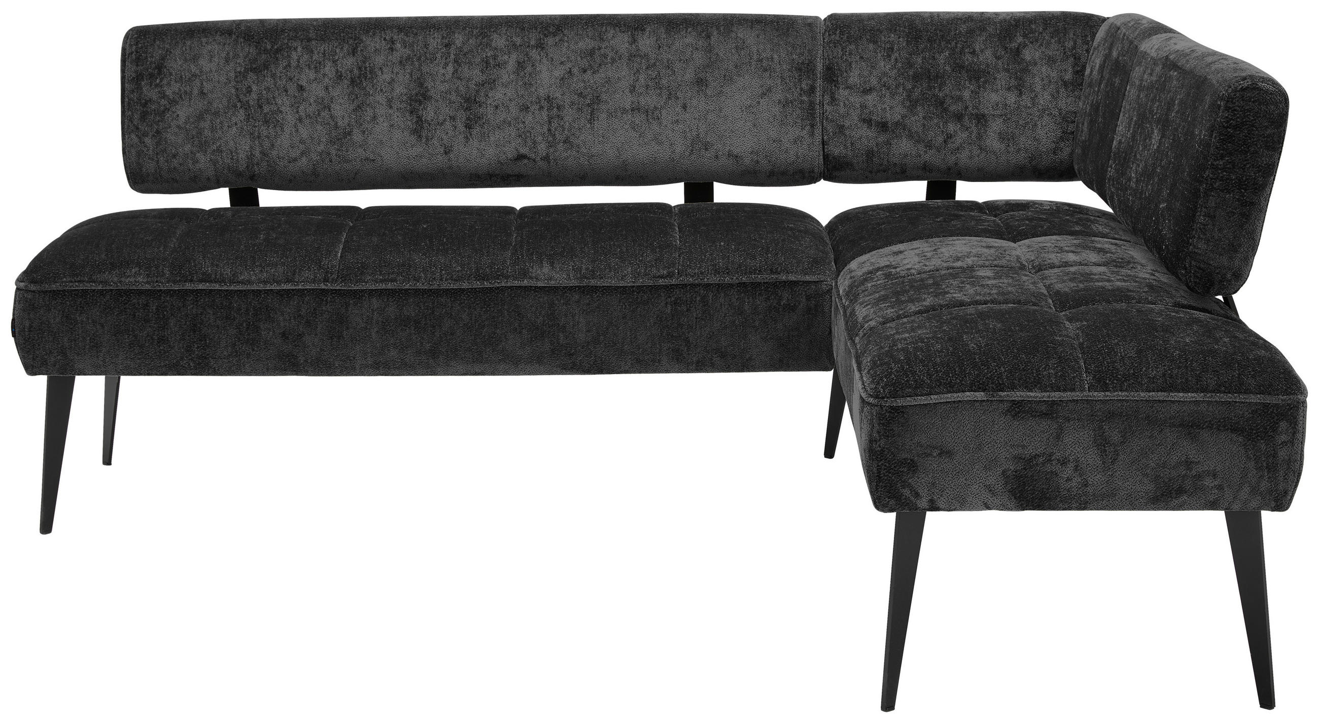 ECKBANK 212/162 cm Webstoff Schwarz Metall   - Schwarz, MODERN, Textil/Metall (212/162cm) - Welnova